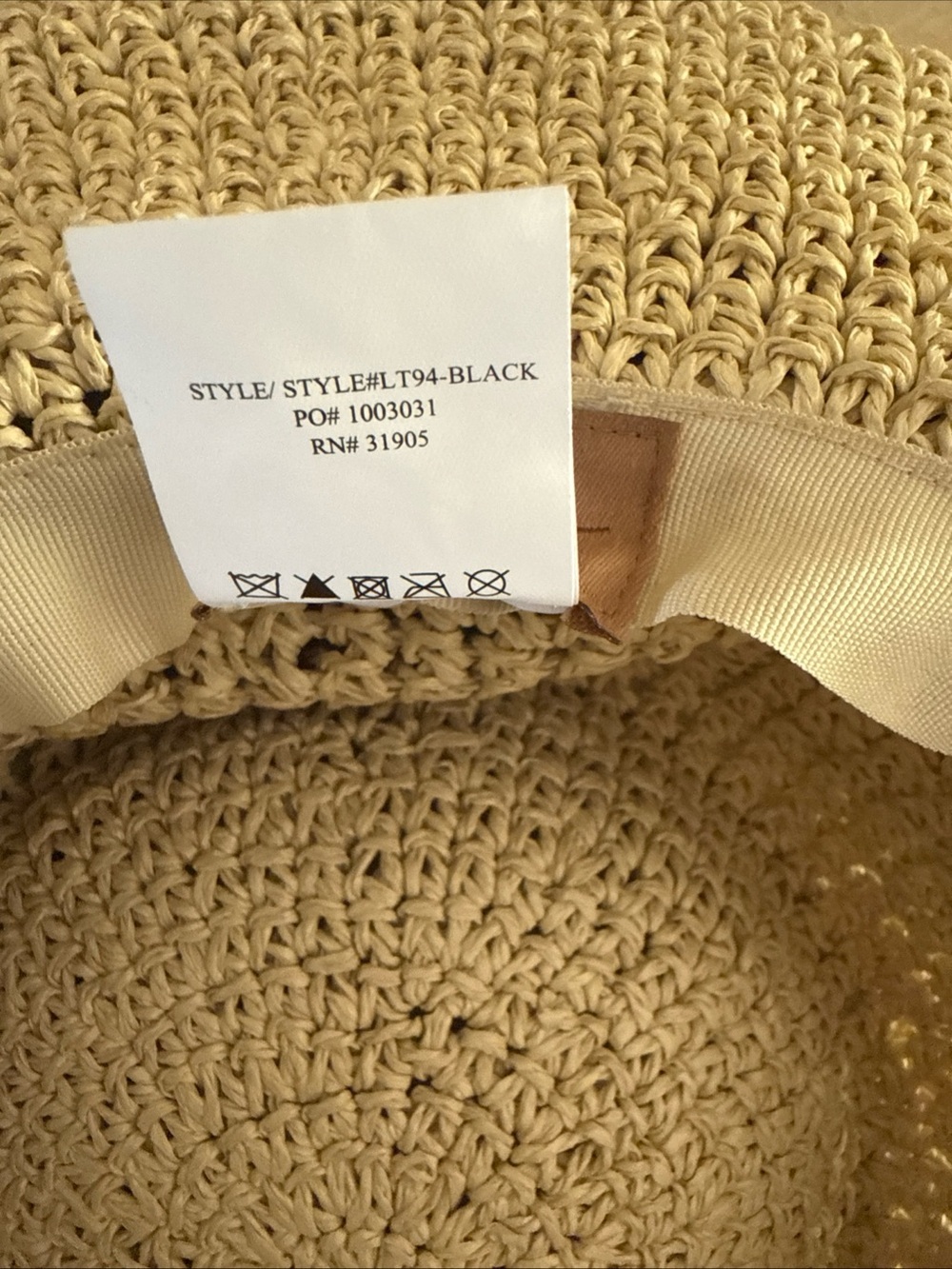 Scala 🔥 Straw Sun Hat with with black chiffon bow - Picture 4 of 5